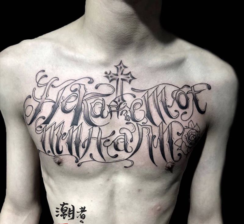 奇卡诺纹身图片_胸部纹身图案