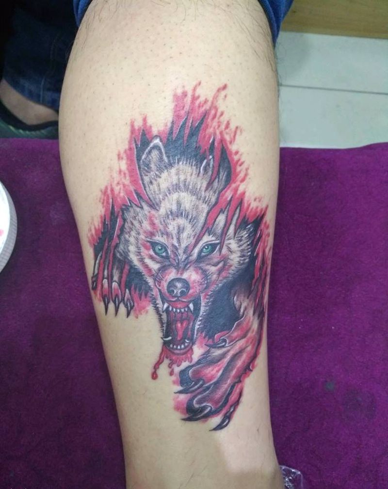 狼纹身图片