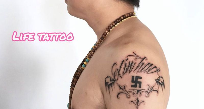 添加花体纹身图片_原创字符欧美手部手臂成品纹身图案