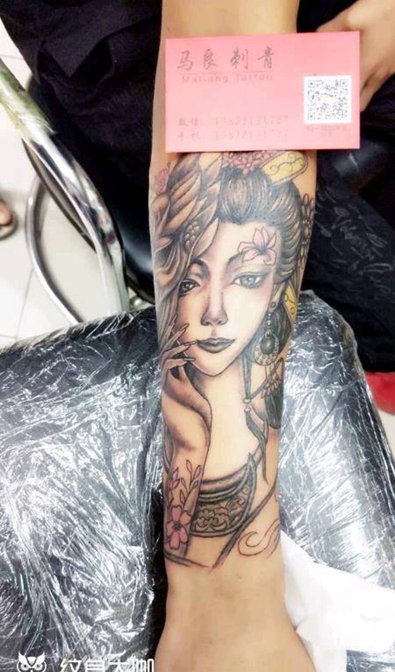 艺妓纹身图片