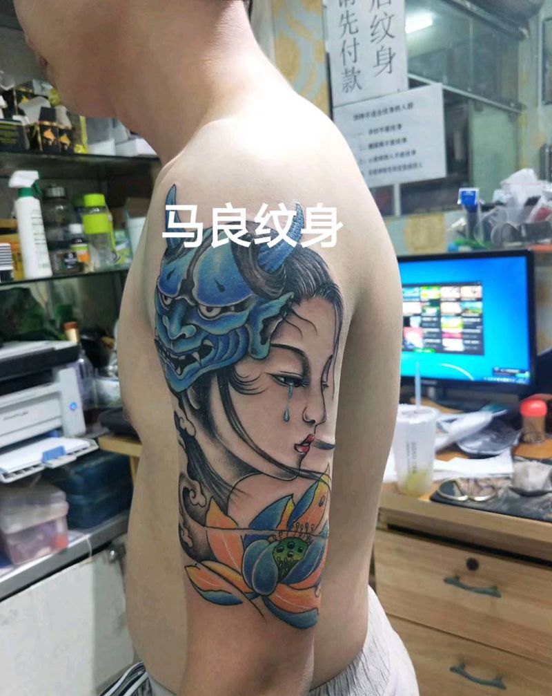 艺伎纹身图片_手臂腿部纹身图案