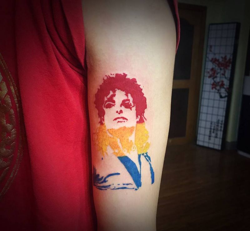 迈克尔·杰克逊纹身图片_手臂水彩纹身图案