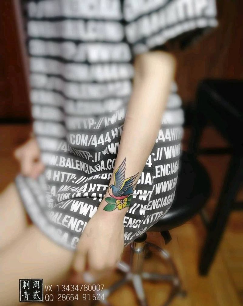 oldschool燕子纹身图片