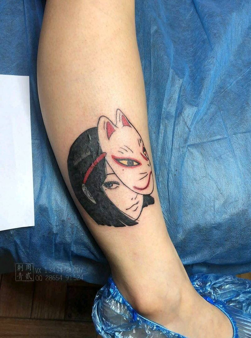 富江遮盖旧纹身纹身图片_腿部卡通纹身图案