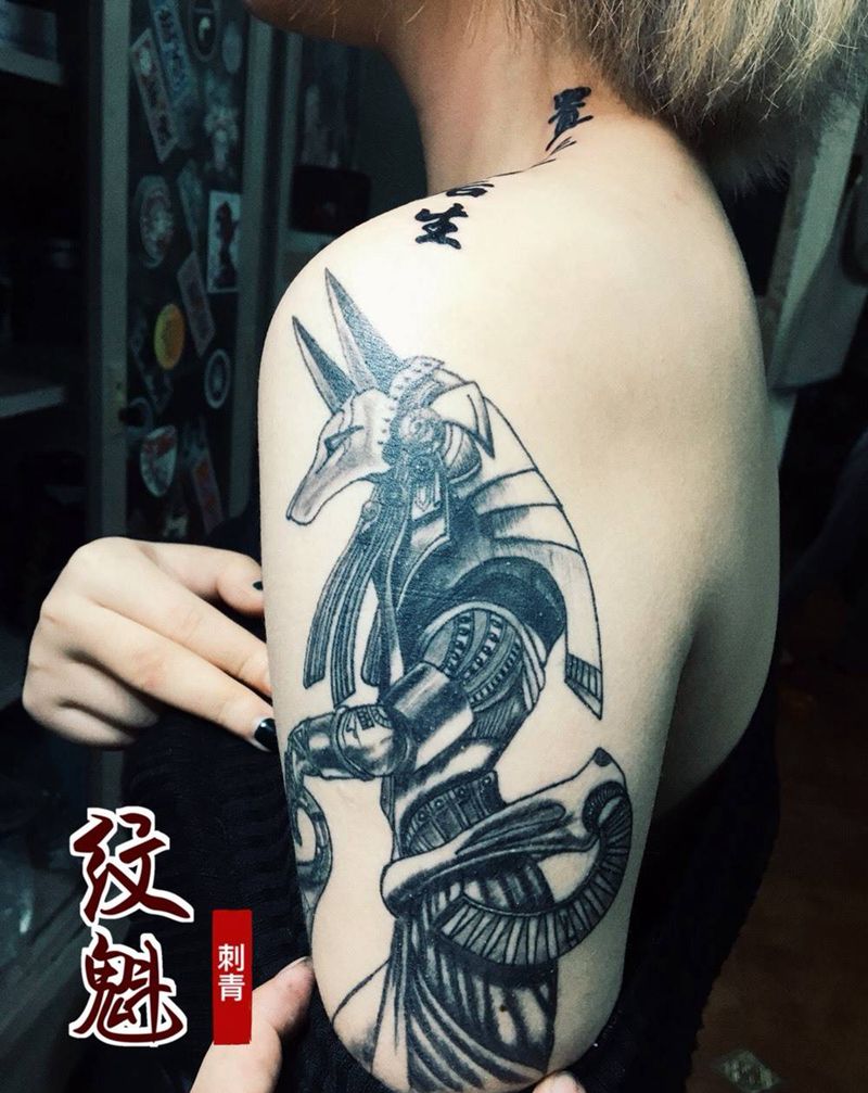 恢复后纹身图片_成品手臂写实鬼神宗教原创纹身图案