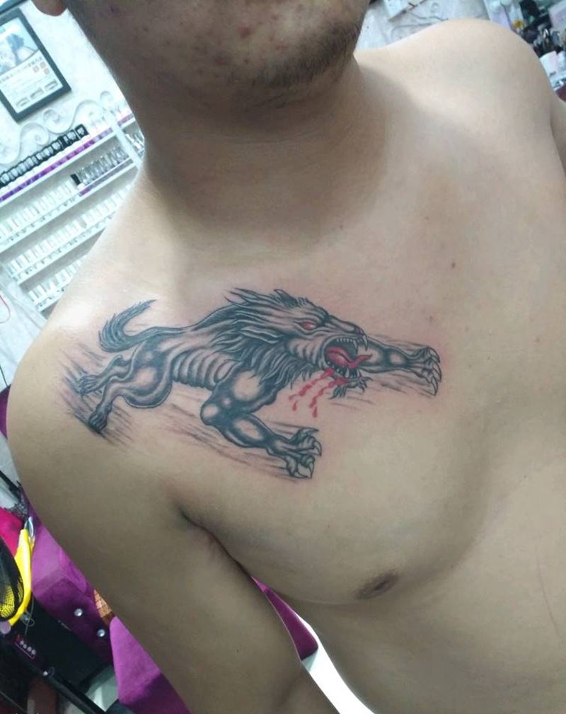 凶狼纹身图片