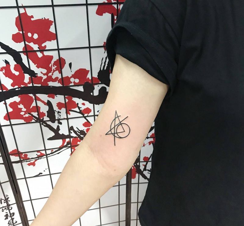 复仇者联盟纹身图片_字符几何欧美手臂成品纹身图案