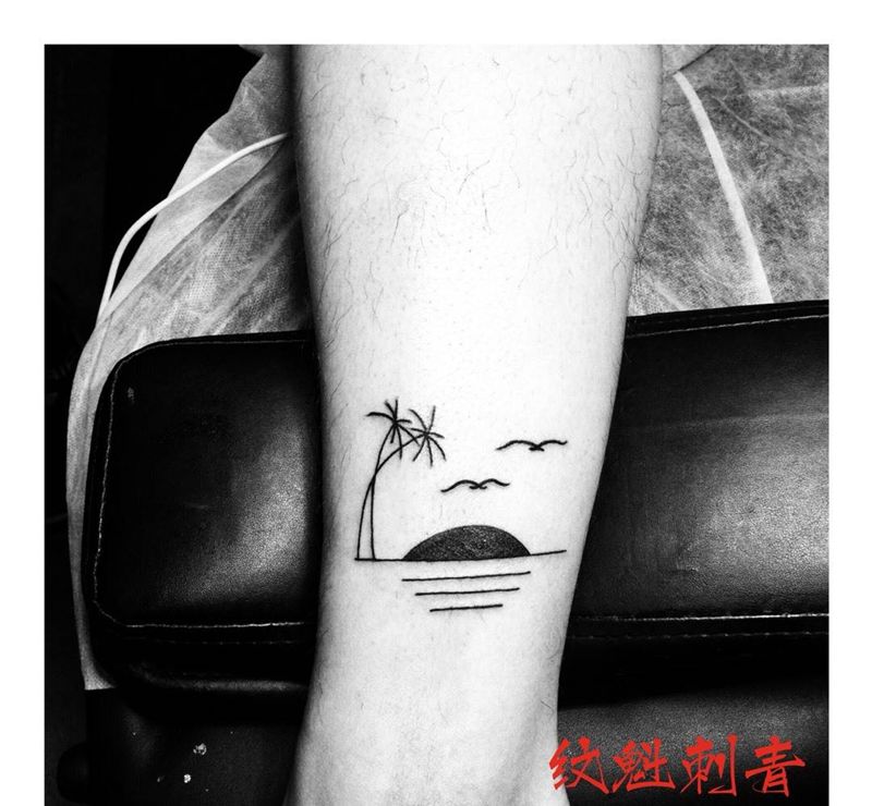 小图纹身图片_植物清新脚部成品纹身图案