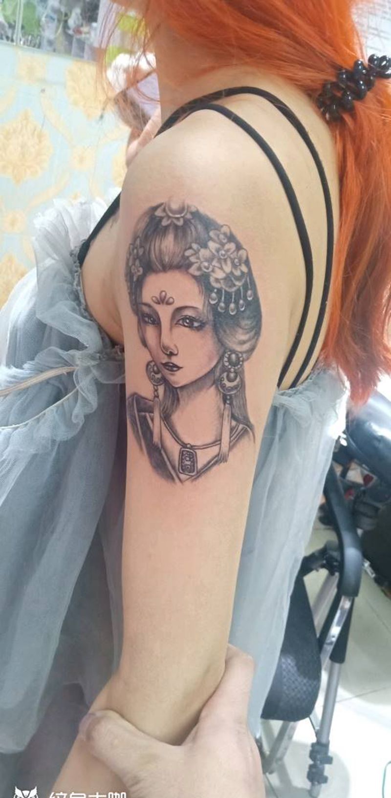 艺伎纹身图片_背部手臂新传统纹身图案