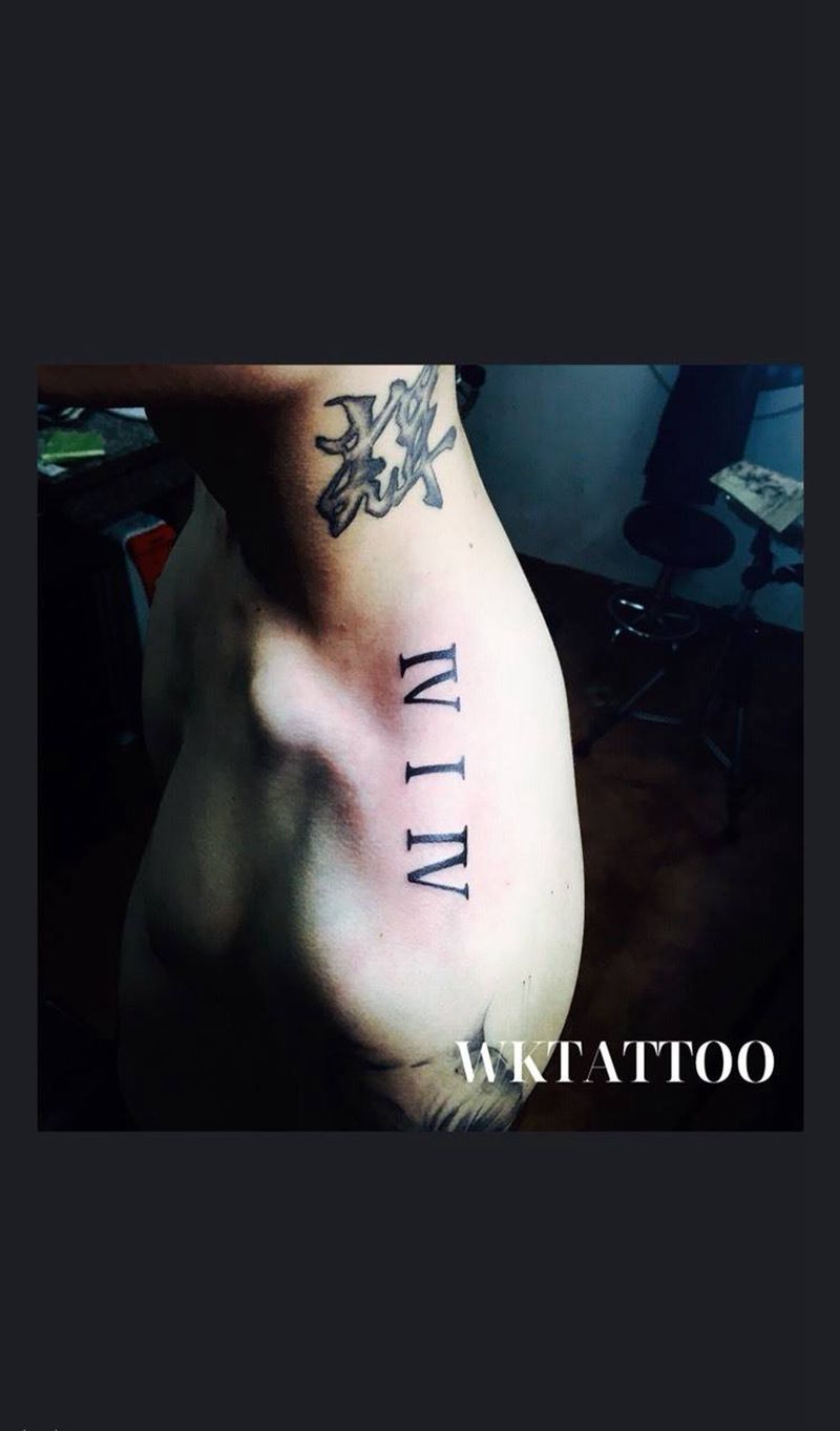 罗马数字纹身图片_原创字符清新肩部成品纹身图案