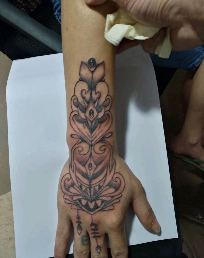 手背图纹身图片