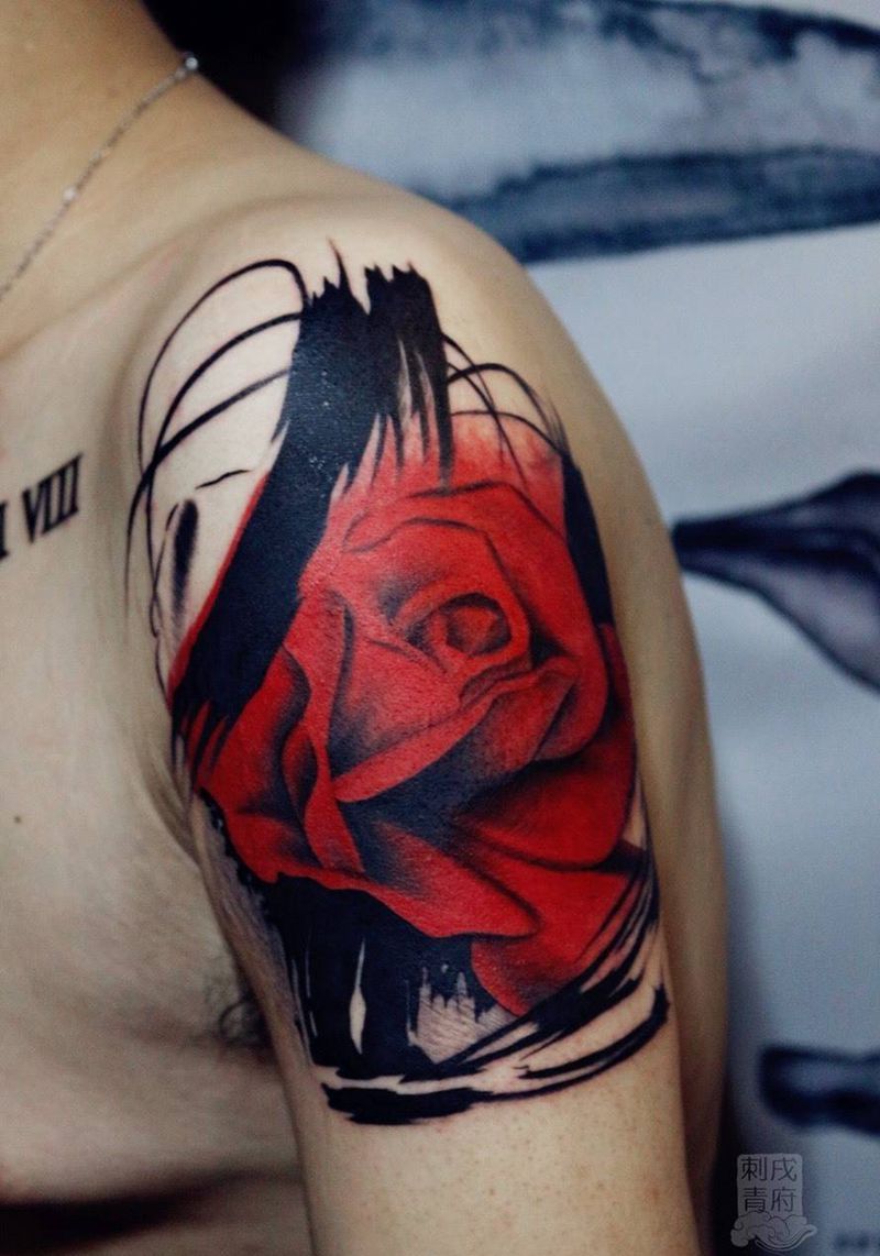 玫瑰纹身图片