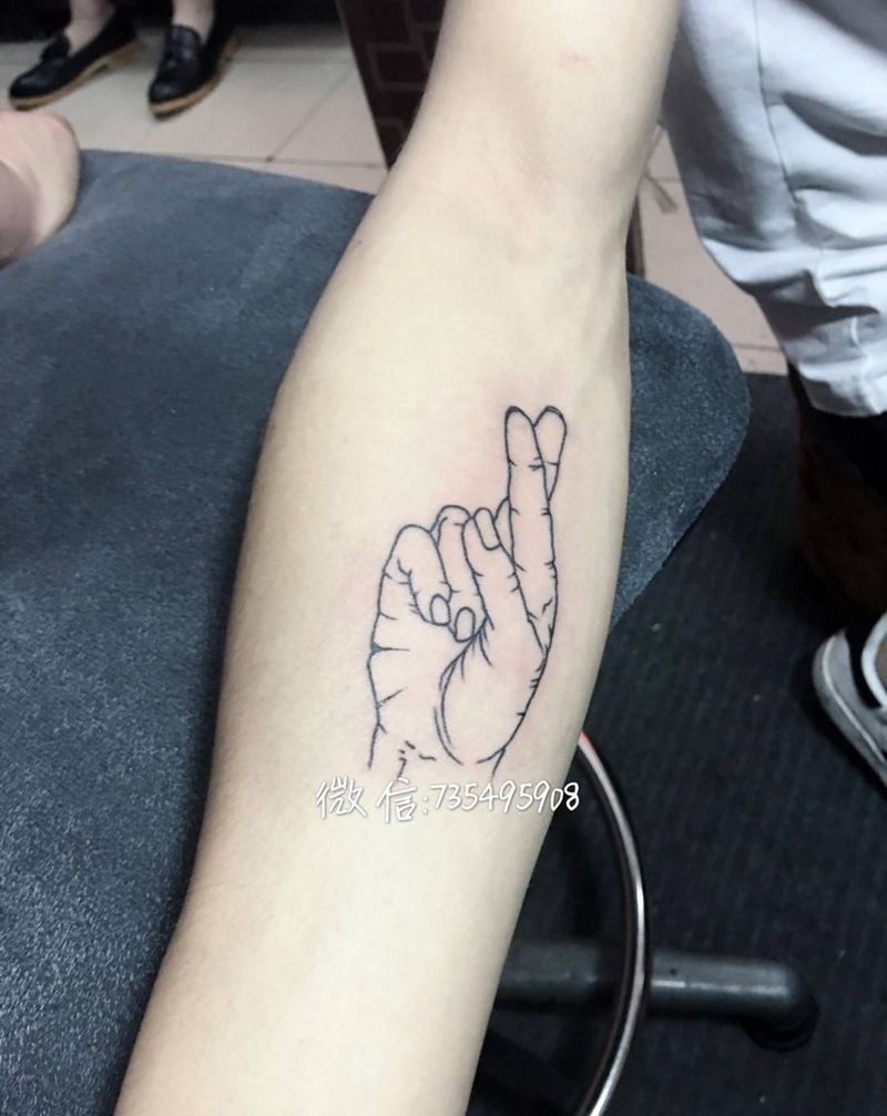 线条手纹身图片