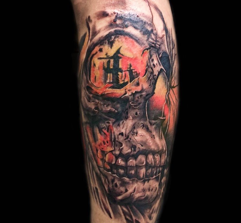 骷髅头纹身图片