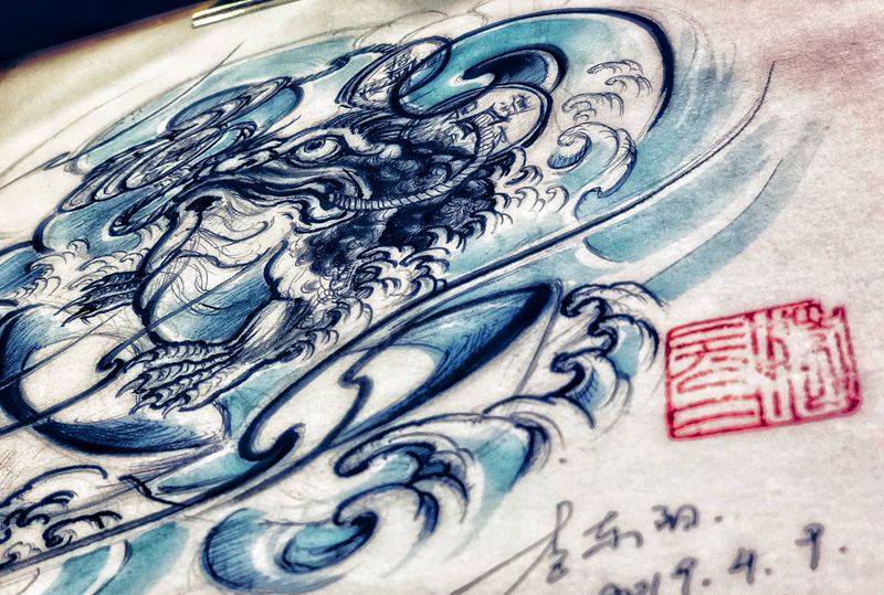 嬉金蟾纹身图片_新传统老传统纹身图案