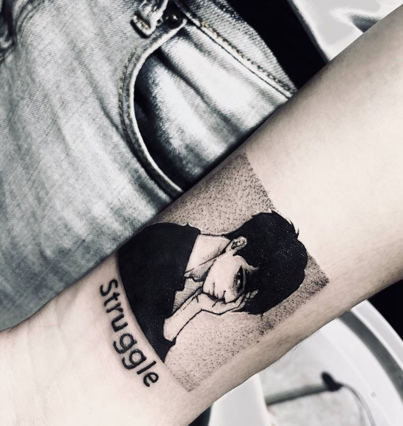 小图一枚纹身图片_手臂几何点刺纹身图案