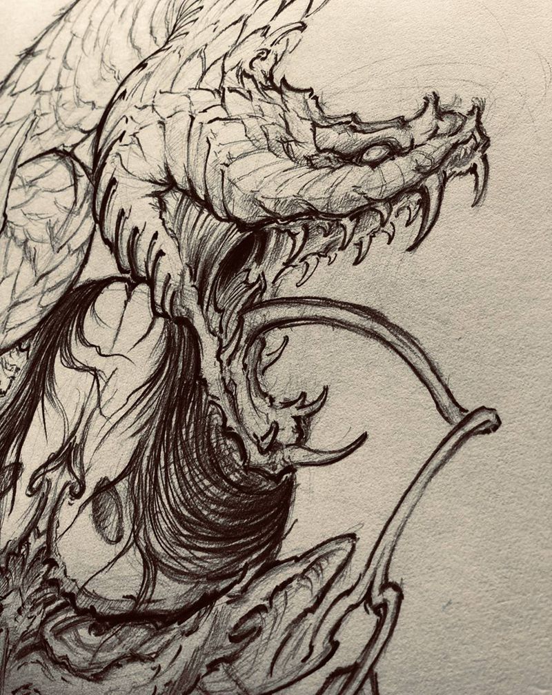 临摹作品纹身图片_腿部背部新传统老传统纹身图案