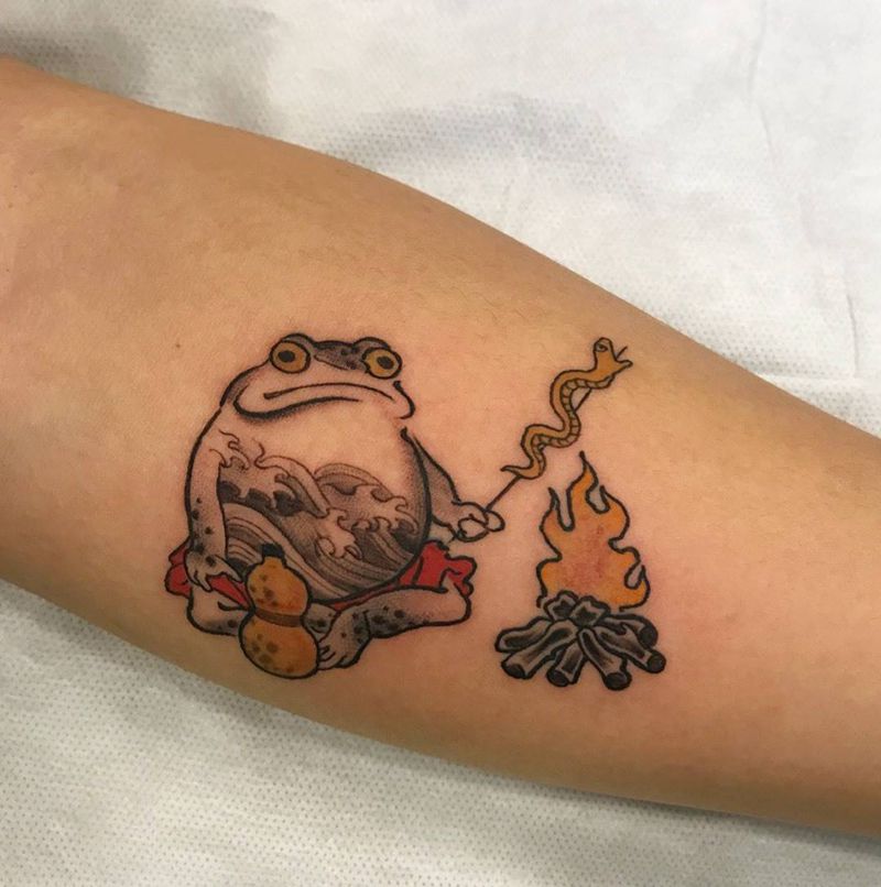 蛙纹身图片