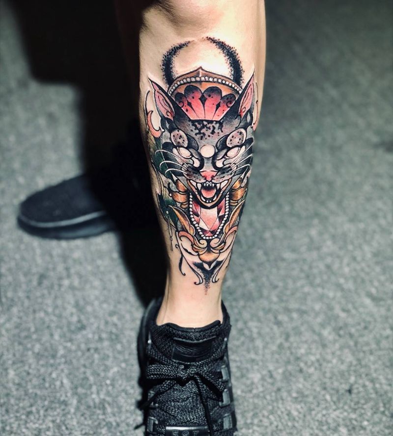 Newschool纹身图片_腿部脚部New School纹身图案