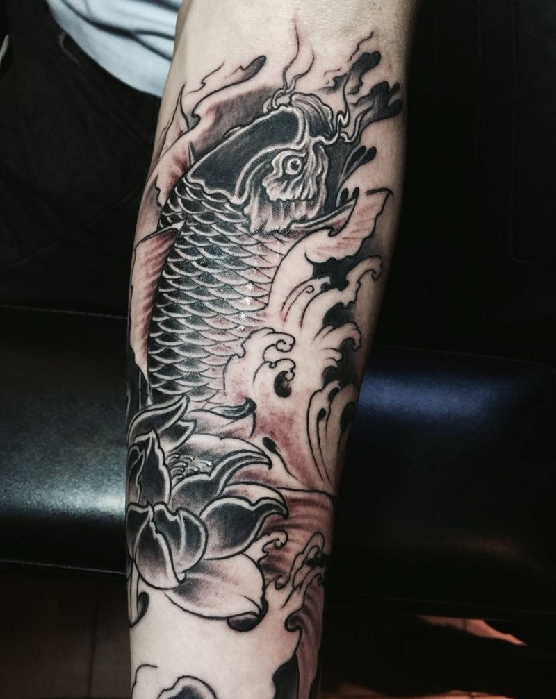 传统鲤鱼纹身图片