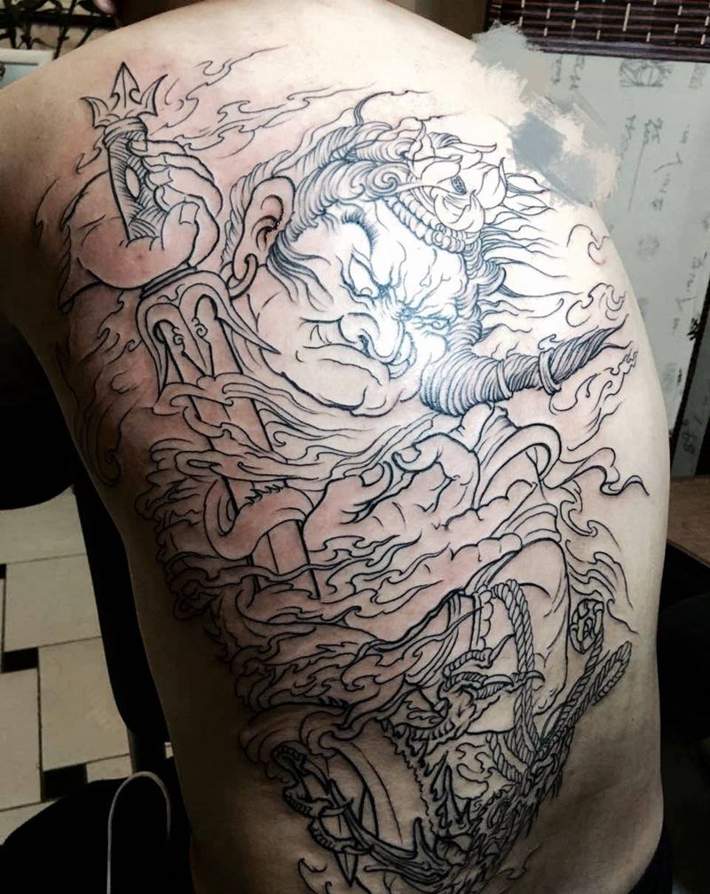 不动明王纹身图片
