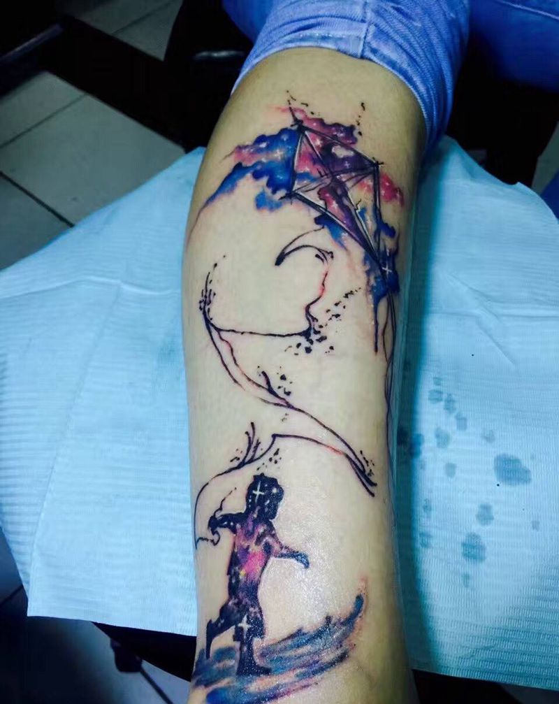 星空风筝纹身图片