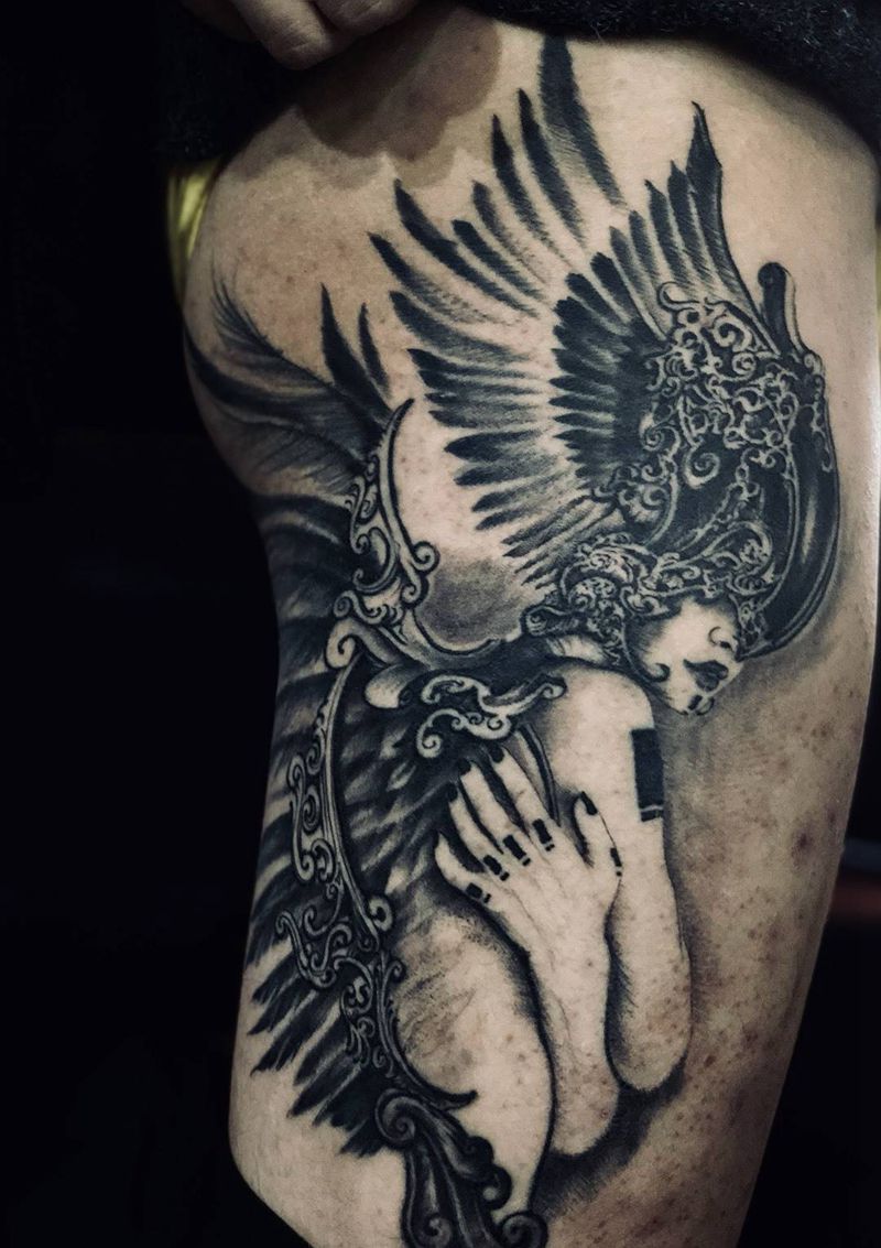 恢复后～天使纹身图片