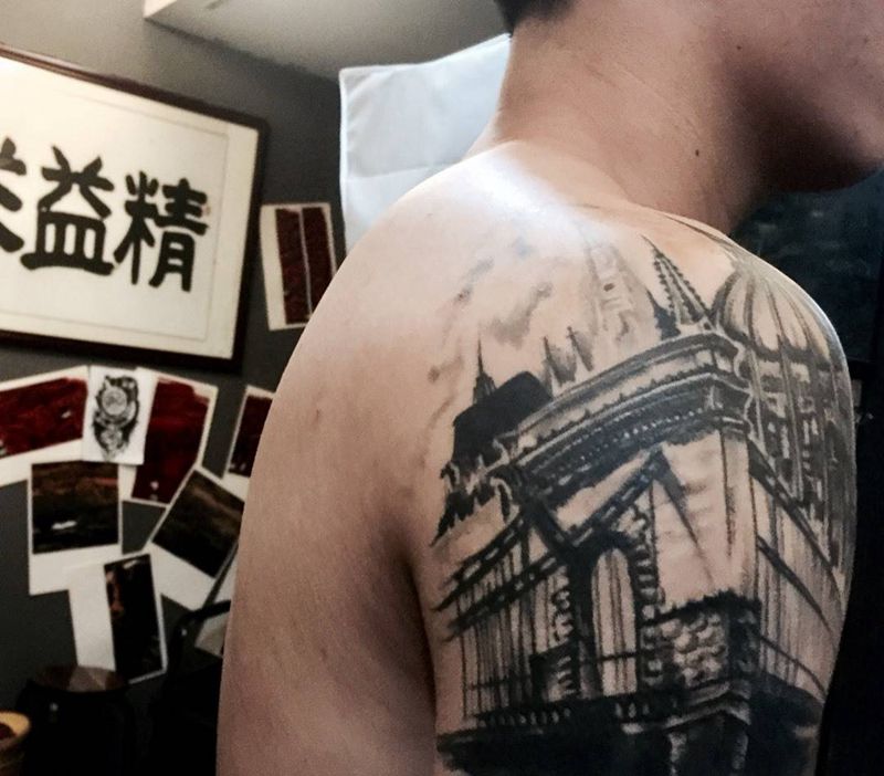 建筑速写～恢复后纹身图片