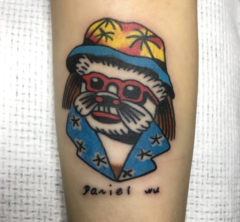 old school-潇洒狗纹身图片