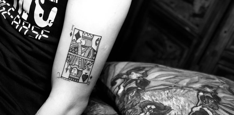 扑克K~Q纹身图片