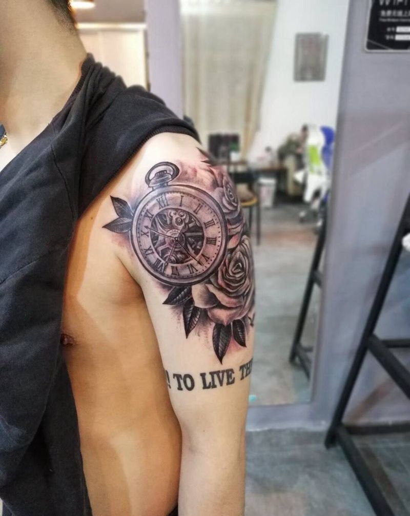 小花臂纹身图片