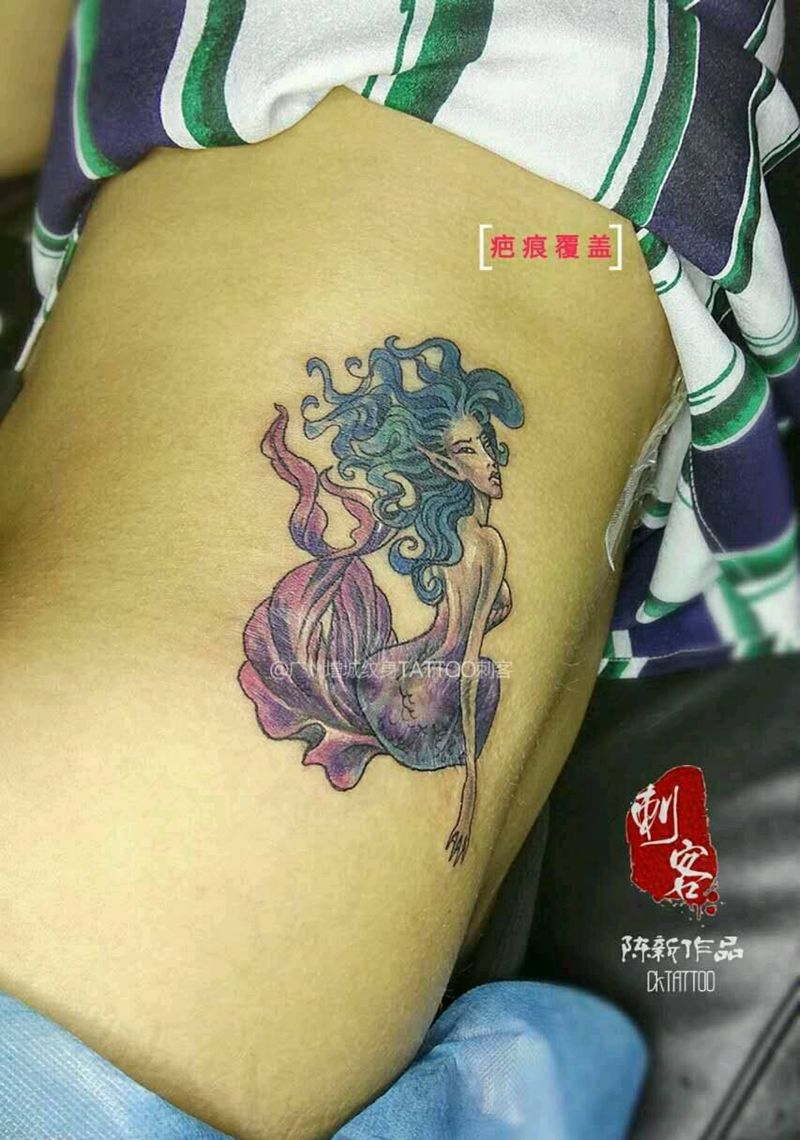 疤痕覆盖纹身图片