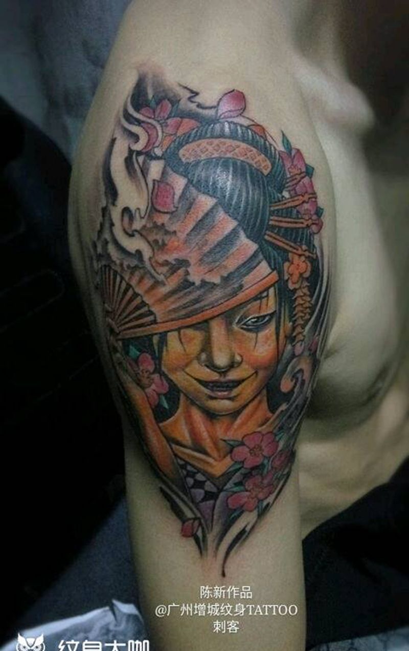 艺妓纹身图片