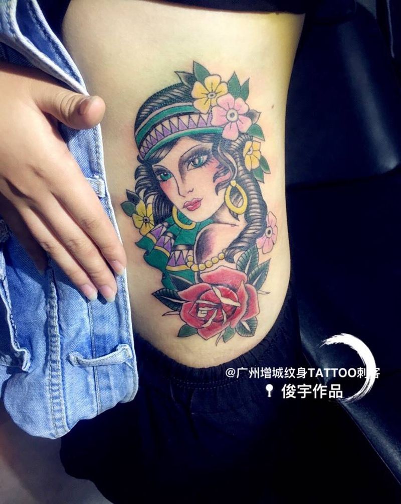 #Tattoo欧美纹身old school.美女！纹身图片