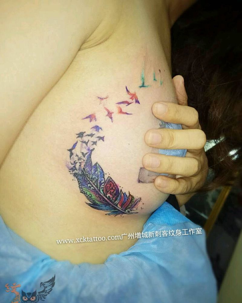 羽毛系列纹身图片