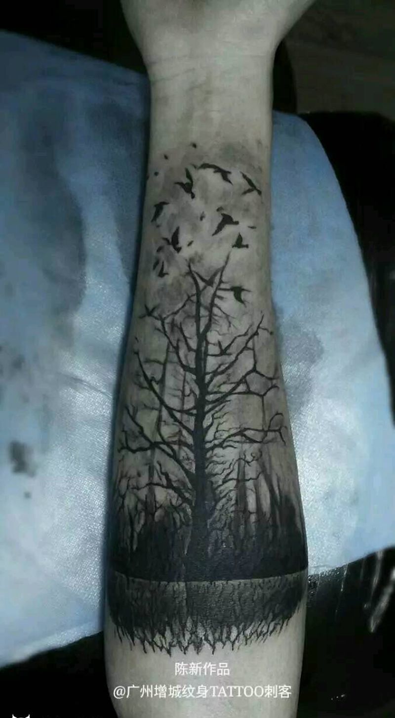 暗黑森林纹身图片