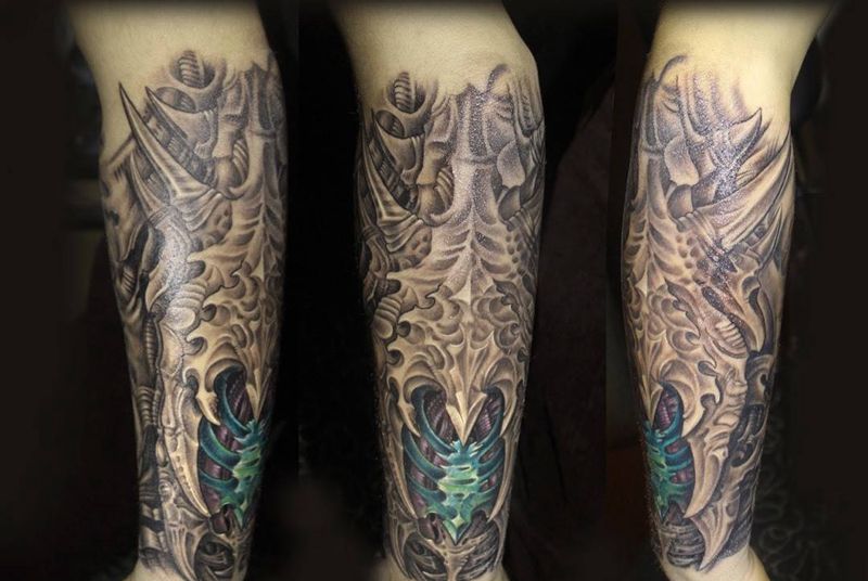 3D花臂纹身纹身图片_手部手臂成品欧美原创纹身图案