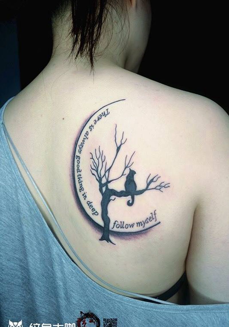 树纹身图片_成品背部花都广州纹身图案