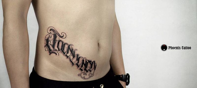 斯卡诺花体纹身图片