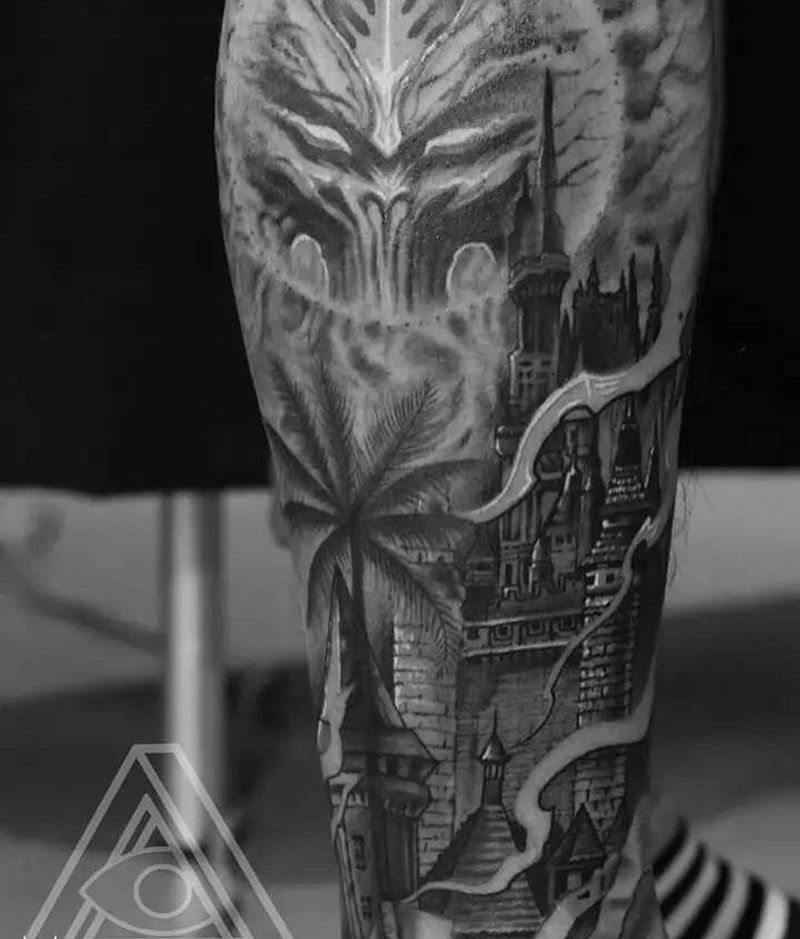 城堡纹身图片
