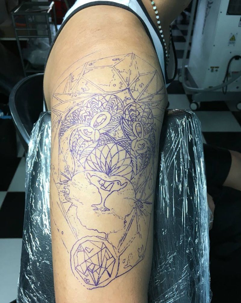 今日的工作，喜欢可以这类型的可以预约[勾引]纹身图片