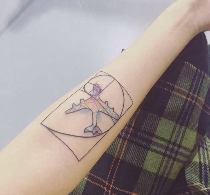 小清新纹身图片_清新几何字符纹身图案