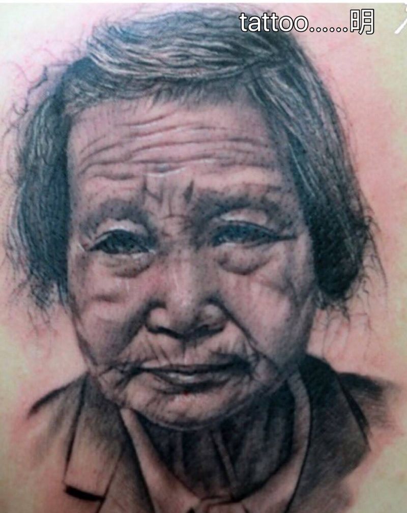 肖像纹身图片_人物肖像写实背部手臂腰部臀部手部纹身图案