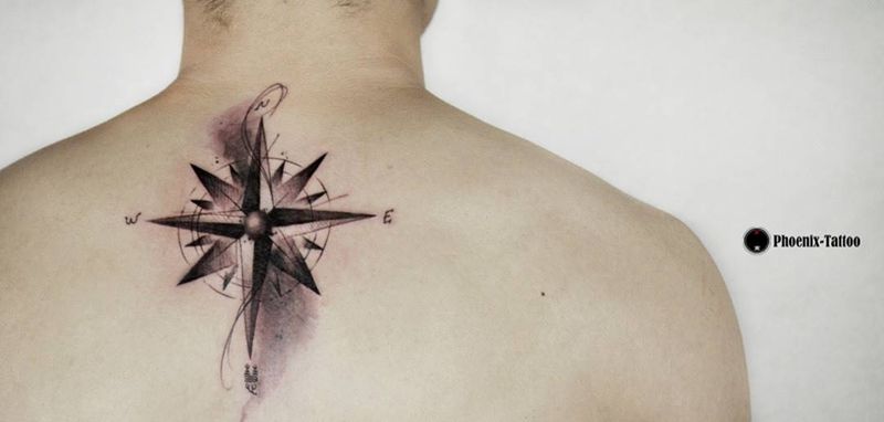 罗盘纹身图片