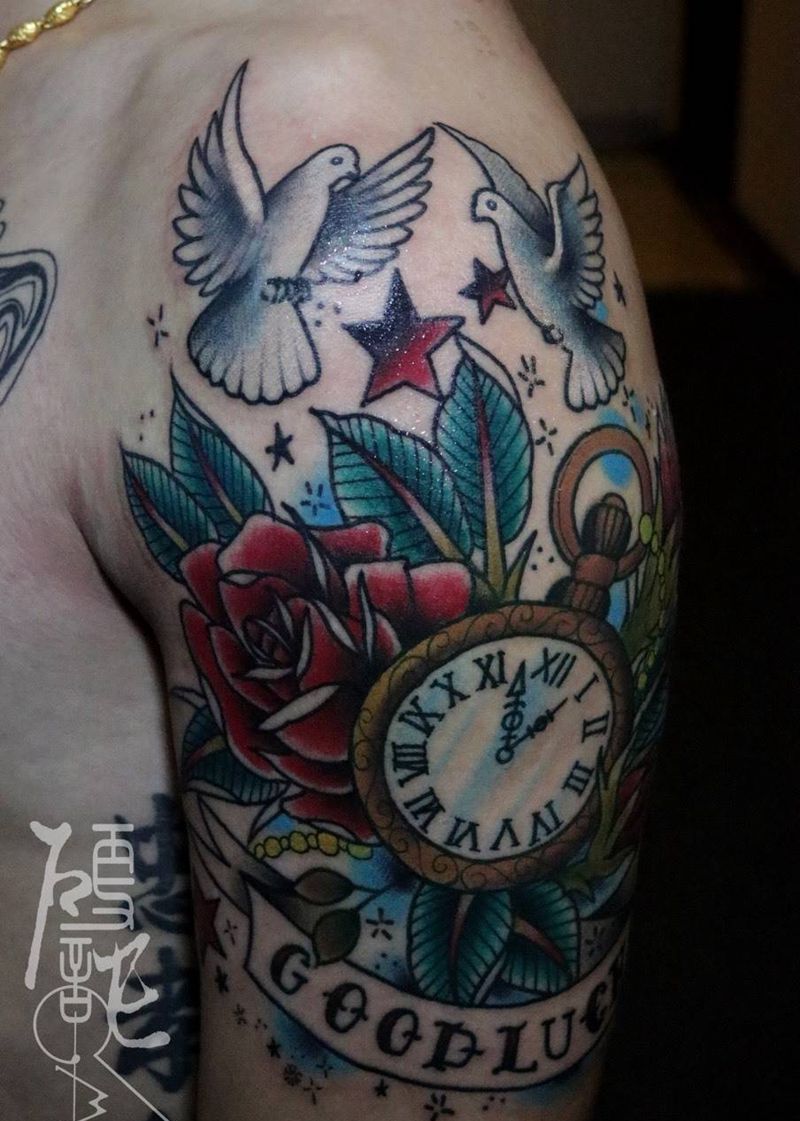 tattoo纹身图片_清新肖像腰部腿部臀部手稿原创植物静物人物纹身图案