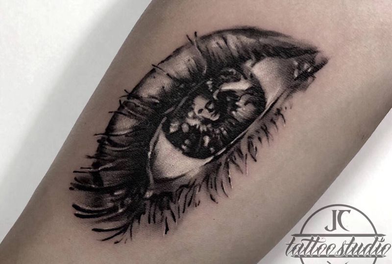 眼睛纹身图片_手臂手部欧美写实眼睛纹身图案