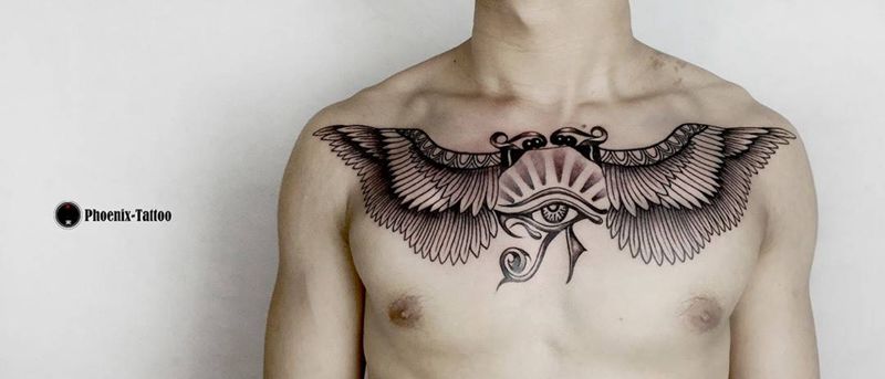 大翅膀纹身图片