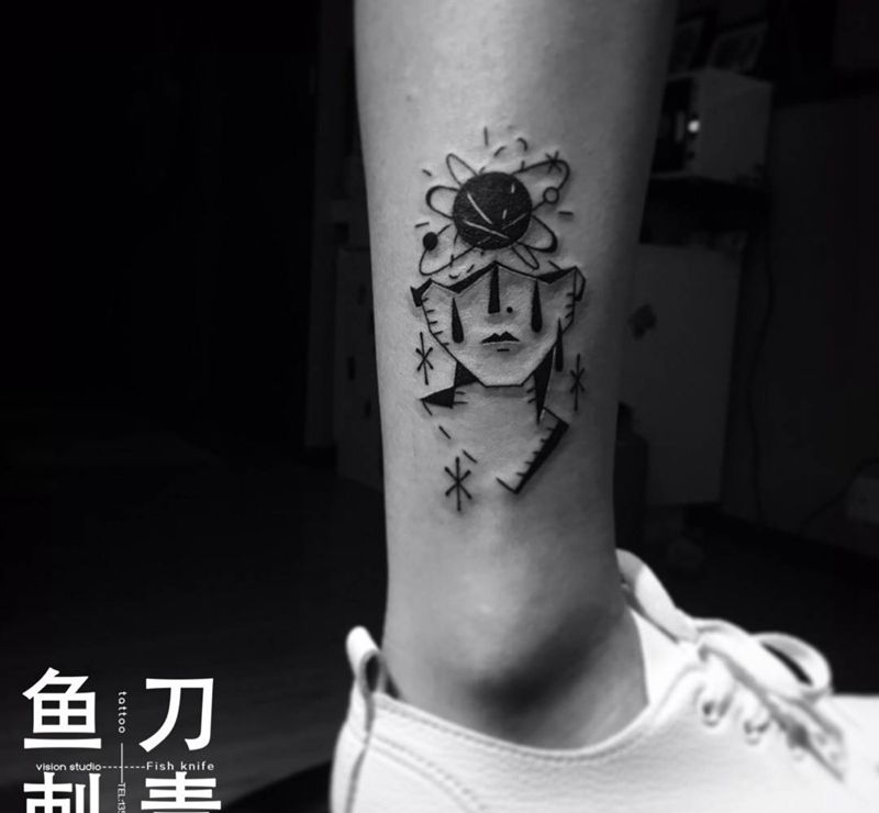 。纹身图片_成品人物脚部纹身图案