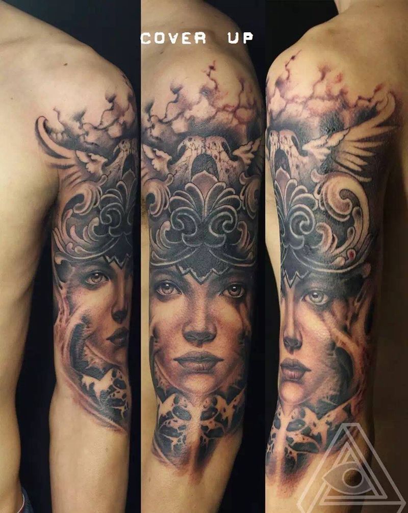 欧美人物遮盖作品纹身图片_人物欧美腿部手部手臂臀部背部腰部纹身图案
