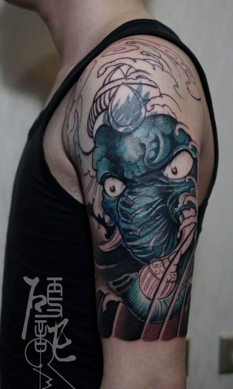 遮盖作品纹身图片_腿部臀部手臂脚部手部传统动物纹身图案